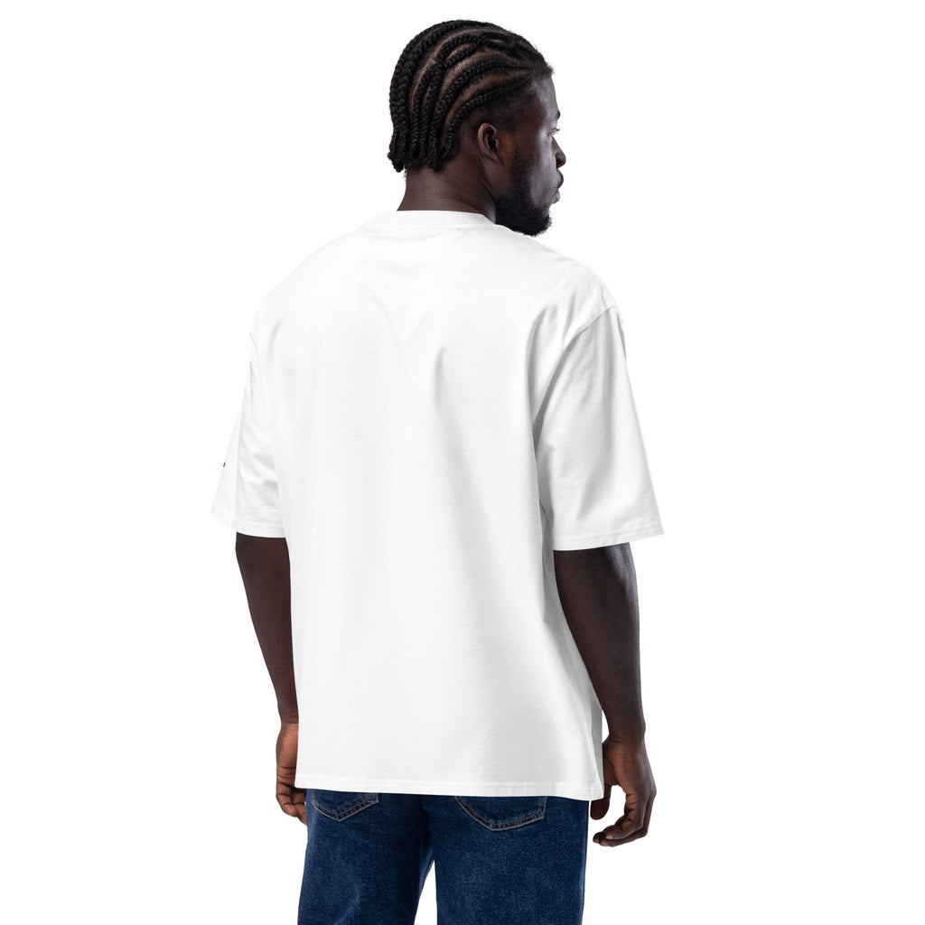 E11even - Oversized heavyweight embroidered t-shirt - blue