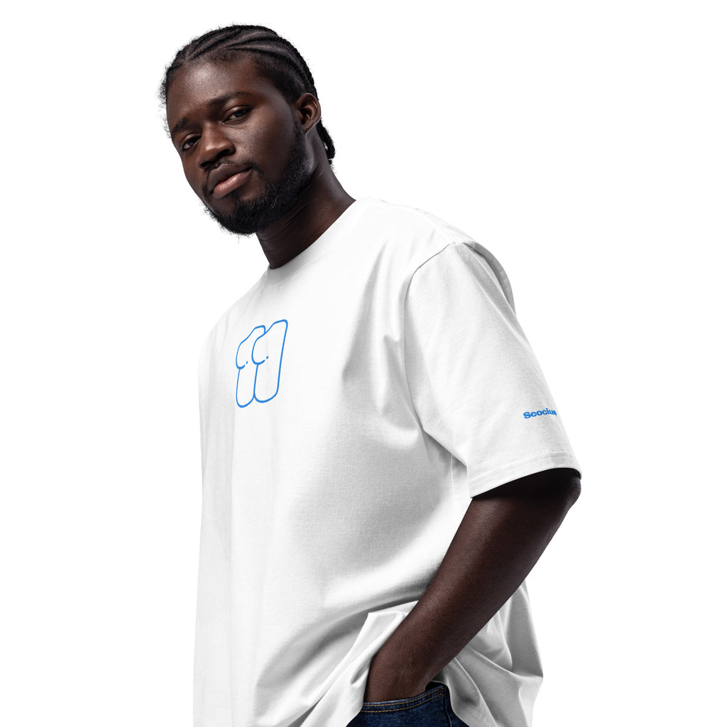 E11even - Oversized heavyweight embroidered t-shirt - blue