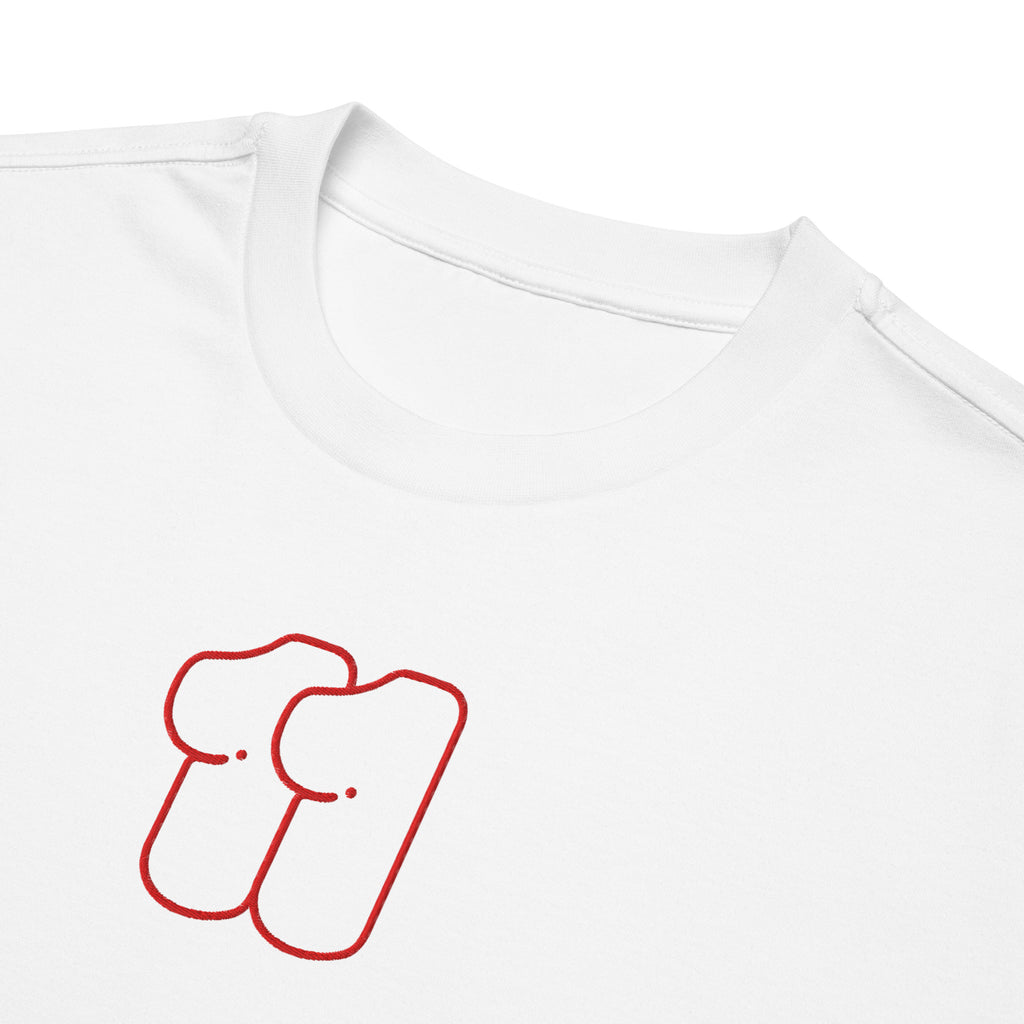 E11even - Oversized heavyweight embroidered t-shirt - red