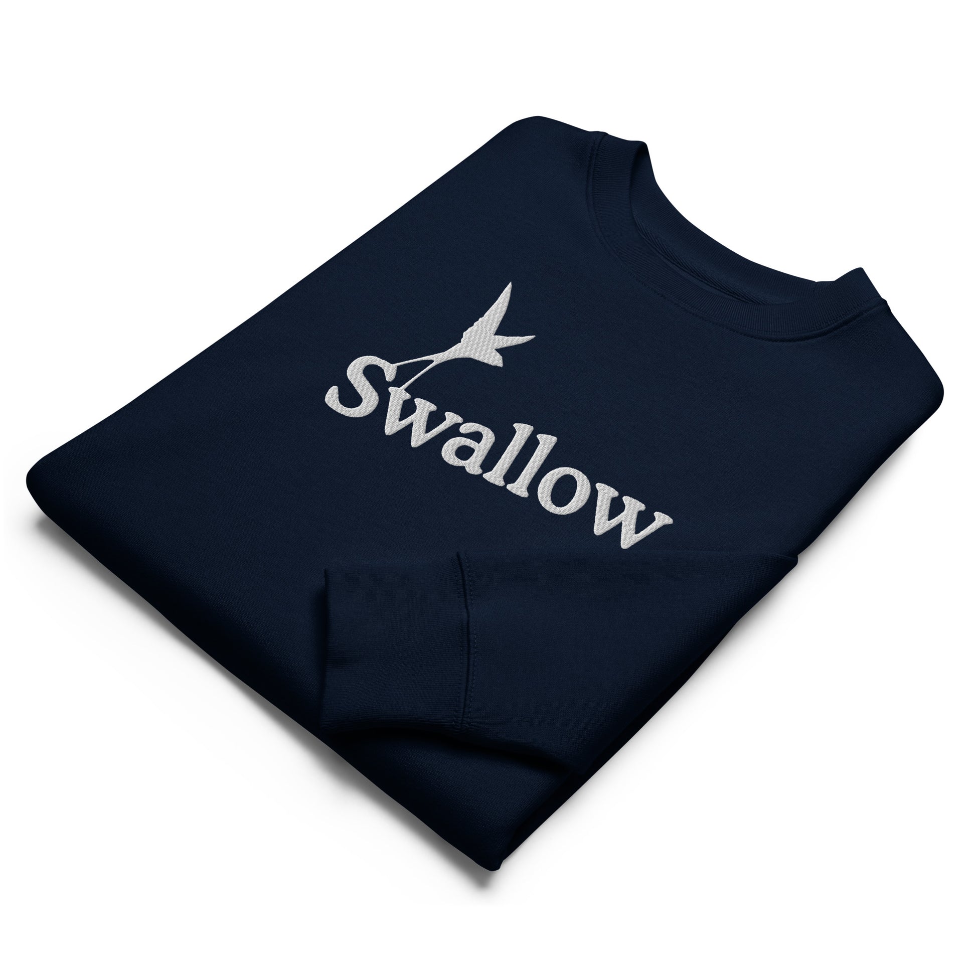 Swallow - Embroidered unisex eco sweatshirt - White swallow