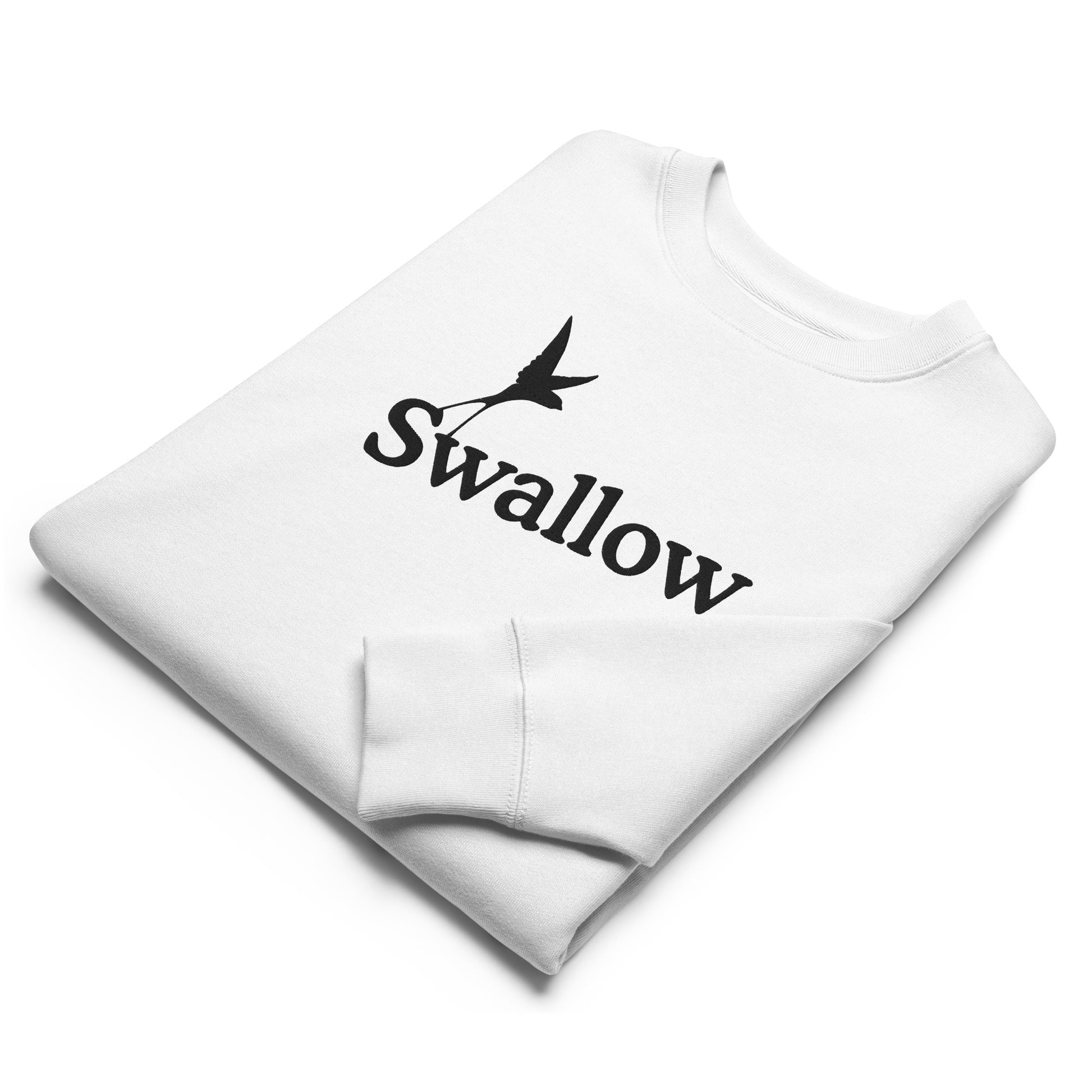 Swallow - Embroidered unisex eco sweatshirt - Black swallow