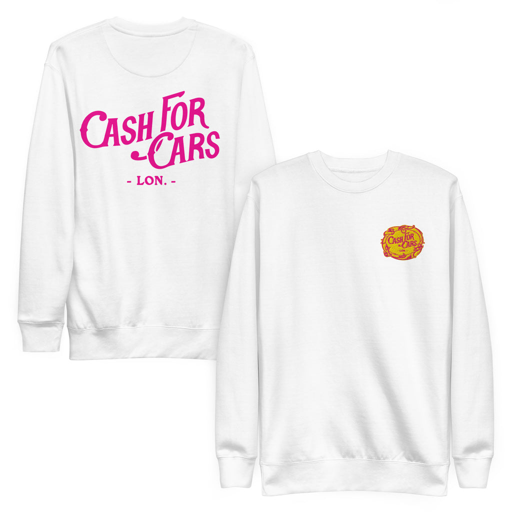 Cash for Cars - Embroidered unisex eco sweatshirt - Full col / back print