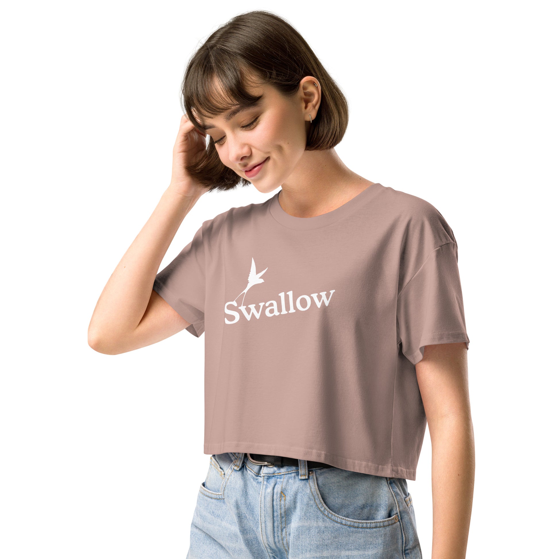 Swallow - Women’s crop top - White bird