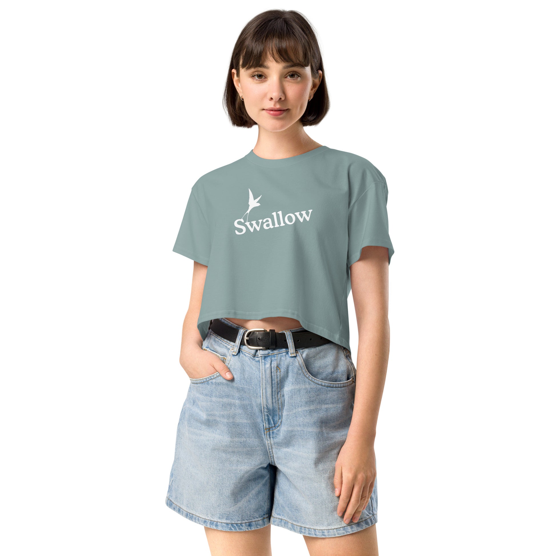 Swallow - Women’s crop top - White bird