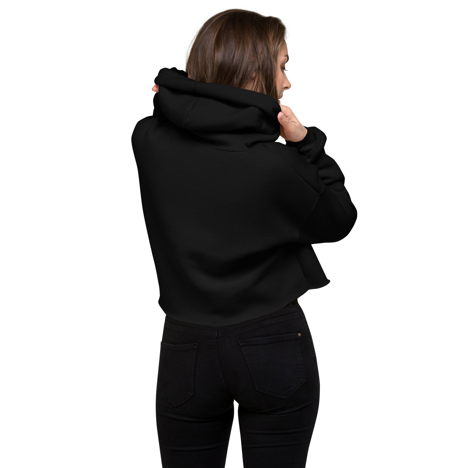 Swallow - Embroidered Crop Hoodie - White Swallow